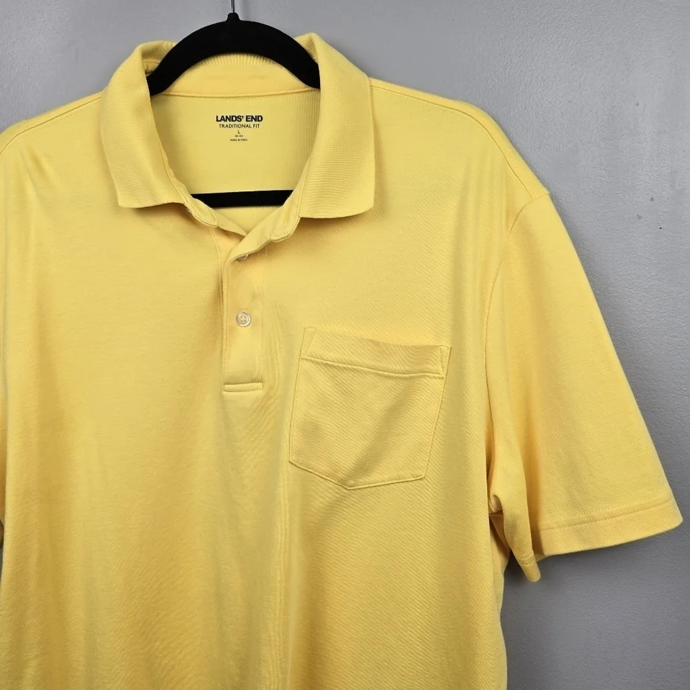 LANDS' END Polo Shirts Bundle Traditional Fit Yellow/Blue Mens Size‎ L 42-44
